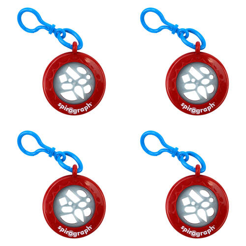 4PK Spirograph Keychain 2 1/2 In Cyclex Clip Toy Kids/Children 3y+
