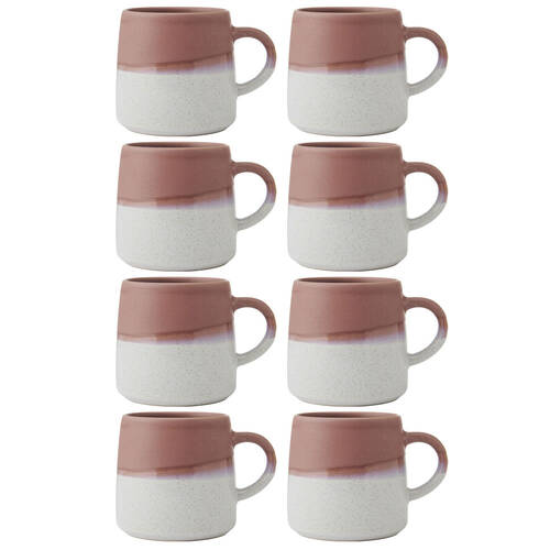 8PK Mikasa 400ml Reactive Glaze Coffee Mug Cup Stoneware Pink