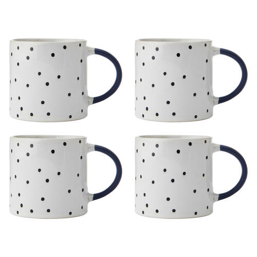 4PK Mikasa Stoneware Coffee Mug Drinkware 390ml -  Spot Pink