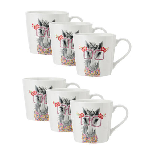 6PK Mikasa x Tipperley Hill Fine China Horse Themed Coffee Tea Drinking Mug 380mL