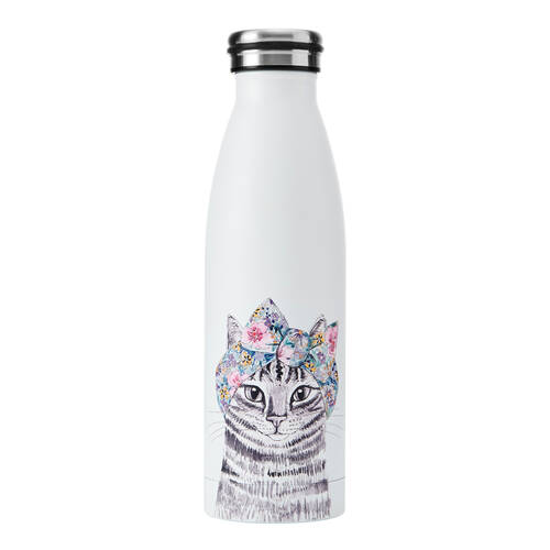 Mikasa x Tipperley Hill Cat Themed Sleeved Insulated Water Bottle 500mL