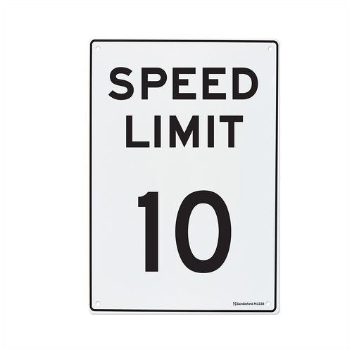 10km/h Speed Limit Sign 450x300x1mm Polypropylene