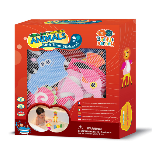 32pc Bath Time Creative Stickers Weird & Wonderful Animals 3y+