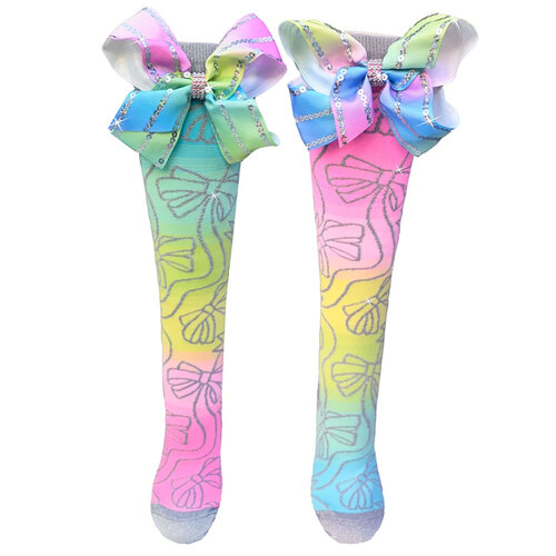 Madmia Sparkly Bows Kids & Adults Knee High Socks