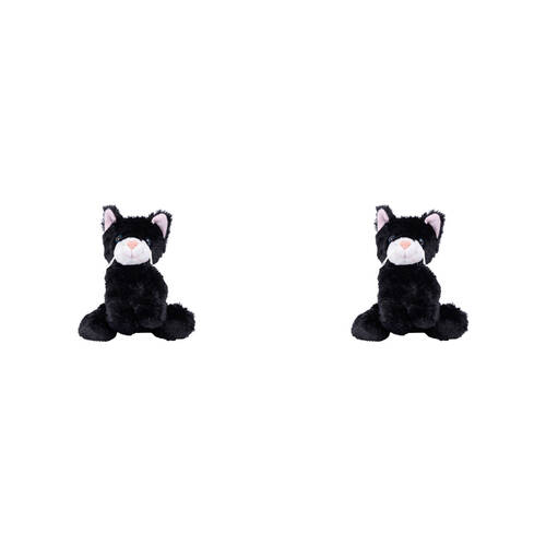 2PK Mary Meyer Catsy Kitty Cat Plush Toy Stuffed Animal 10x15cm - Black