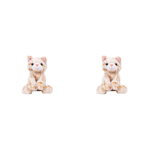 2PK Mary Meyer Catsy Kitty Ginger Cat Plush Toy 10x15cm - Orange