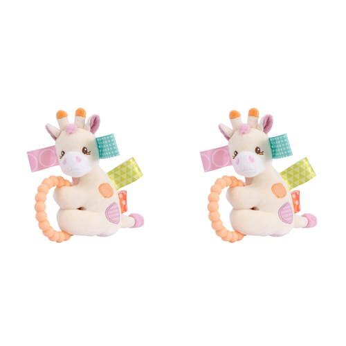 2PK Mary Meyer Taggies Tilly Giraffe 13cm Teether Rattle Baby 0+ Pink