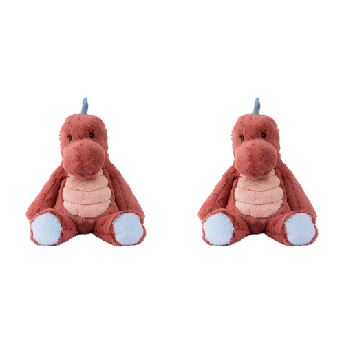 2PK Mary Meyer Marshmallow Animal Stegosaurus 23cm Soft Plush Toy Kids 0+ Red