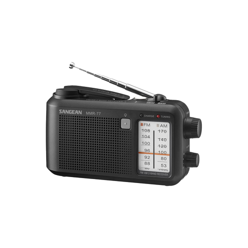 Sangean MMR-77MB AM/FM Multi-Powered Emergency Dynamo Radio - Matte Black