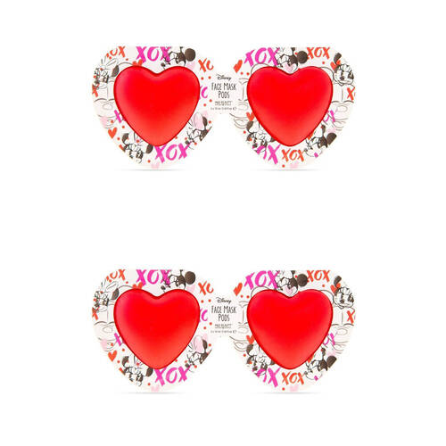 2x 8pc Disney Minnie & Mickey Mouse Totally Devoted Face Mask Pods 20ml Red
