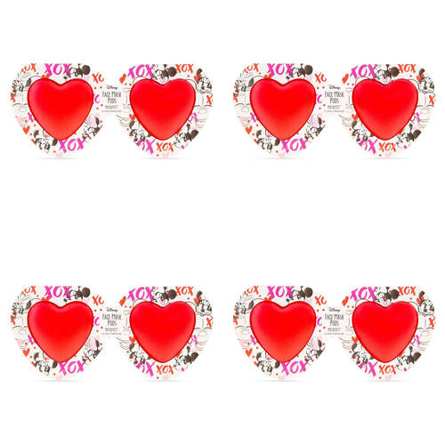 4x 8pc Disney Minnie & Mickey Mouse Totally Devoted Face Mask Pods 20ml Red