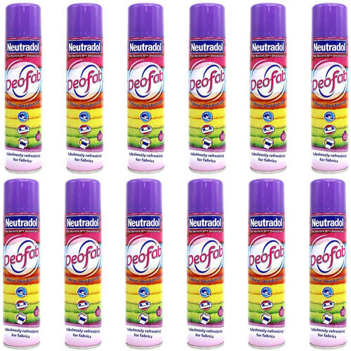 12PK Neutradol Aerosol Fabric Deodoriser Odour Eliminator 300ml - Deofab