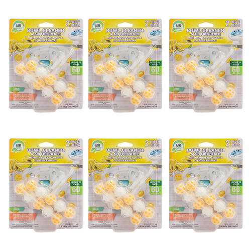 6x 2pc Air Fusion Bowl Cleaner & Air Freshener - Lemon