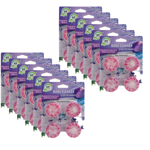 12x 4pc Air Fusion Toilet Bowl Cleaner & Air Freshener - Lavender