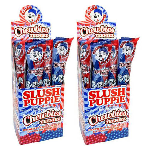 24PK Slush Puppie Chewbies Teeniez Lollies 55g Strawberry/Blue Raspberry