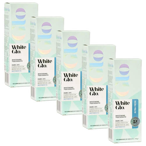 5PK White Glo Enamel-Safe Ultra Fresh Dental Care Toothpaste 5x Whiter