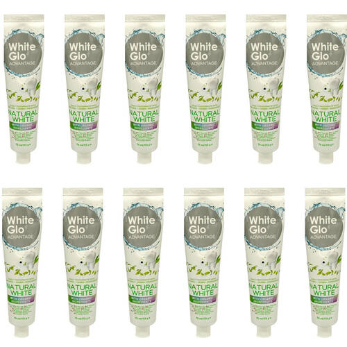 12PK White Glo Advantage Natural Organic Whitening Dental Care Toothpaste 113g
