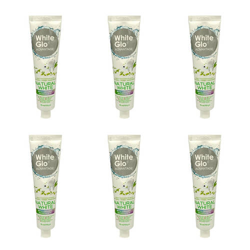 6PK White Glo Advantage Natural Organic Whitening Dental Care Toothpaste 113g