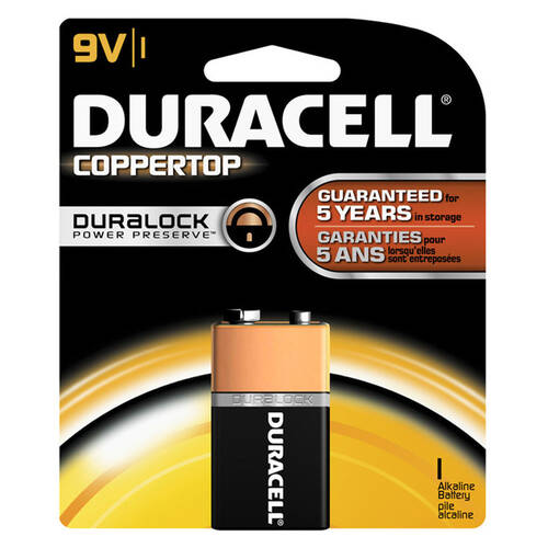 Genuine Duracell 9V Alkaline Coppertop Multi Purpose Battery 6Lf22/9 Volt/Volts