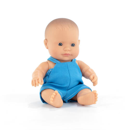 Miniland MF&M Baby Doll Caucasian Boy 21cm Imaginative Play Toy 10m+