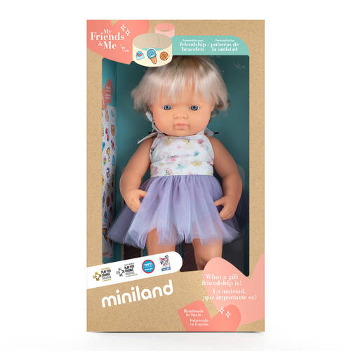Miniland MF&M Baby Doll w/ Hearing Aid 38cm Imaginative Play Toy 10m+
