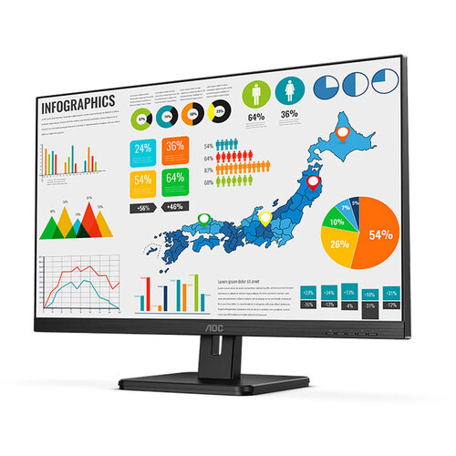 AOC 27' IPS 4ms HD 3-Sided Frameless Business Monitor w/ 2x Speakers/HDMI Port