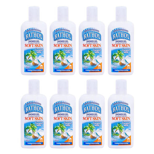 8PK Bathox Soft Skin Shower Gel Coconut Milk 500ml Care