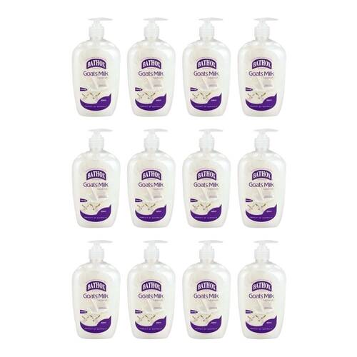 12PK Bathox Goats Milk Handwash Pump 600ml Nourishing Liquid Hand Care