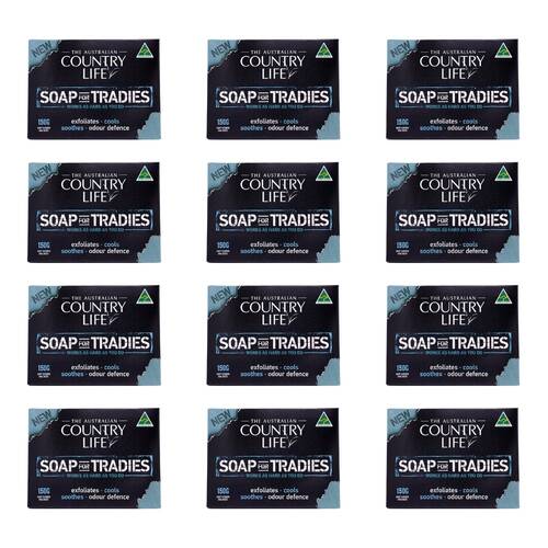 12PK Country Life Exfoliates & Odour Defense Tradies Daily Bar Soap 150g