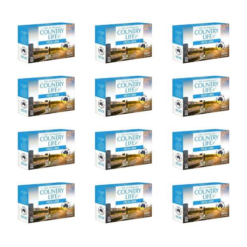 12PK Country Life Cleansing & Moisturising Fresh Linen Family Bar Soap 100g