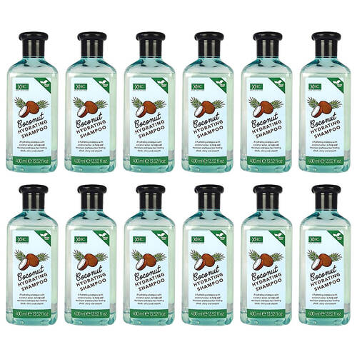 12PK XHC Coconut Scent Hydrating Shampoo For All Hair Types 400ml Vegan