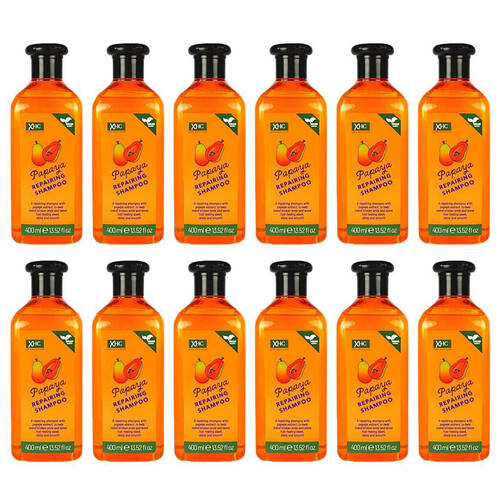 12PK XHC Papaya Repairing Restoring Shampoo For Dry Damaged Hair 400ml
