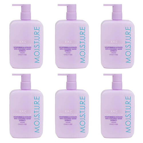 6PK XHC Moisture Conditioner w/ Coconut Water Extract For Dry Damaged Hair 350ml
