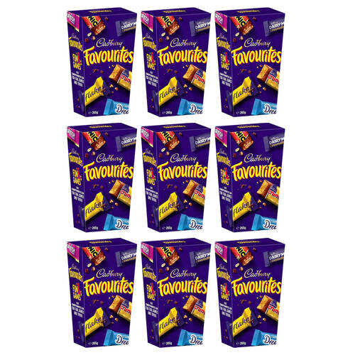 9PK Cadbury Favourites Mixed Mini Chocolate Boxed 265g Sweet Confectionery