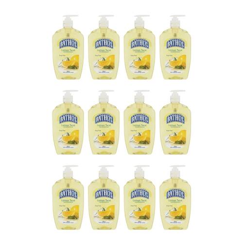 12PK Bathox Antibacterial Handwash Pump Lemon Twist 600ml Hand Care