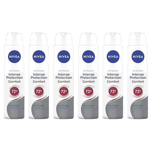 6PK Nivea Aerosol Intense Protection Comfort Deodorant Spray 250ml