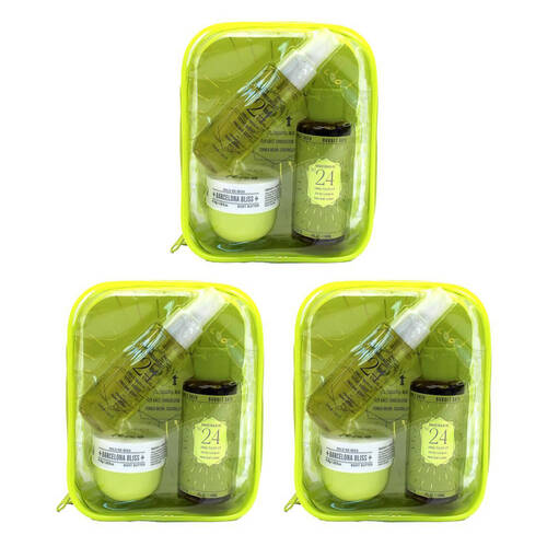 3x 3pc Solo En Ibiza Women's Barcelona Bliss Mist Bath & Body Butter Bag Set No.24