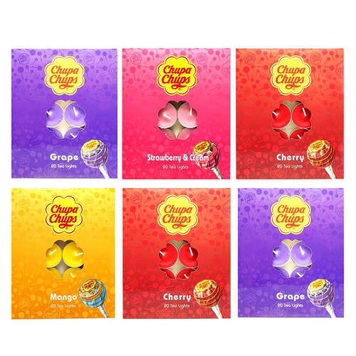 6x 20pc Chupa Chups Scented Tea Light Candle Assorted Home Room Fragrance