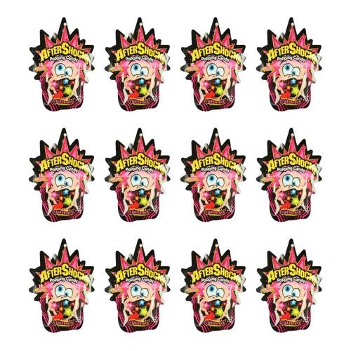 12x 18pc Aftershock Popping Candy Lollies 1.5g Assorted Flavoured Confectionery