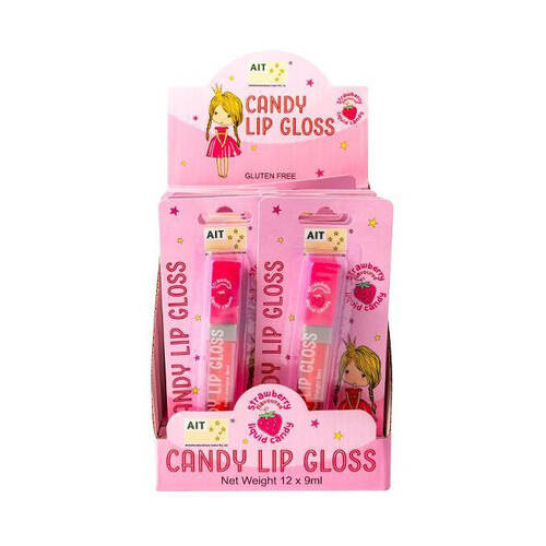 12PK Liquid Candy Lip Gloss Strawberry Flavoured 9ml Sweet Confectionery