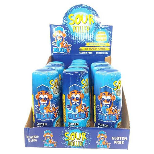 12PK Ka-Bluey Sour Goblicker Candy in Blueberry/Raspberry Flavour 60ml Assort