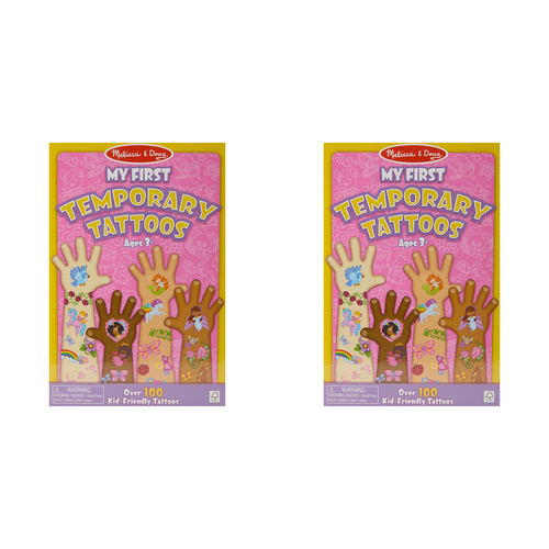2PK Melissa & Doug My First Temporary Tattoos Rainbows & More Toy 3+