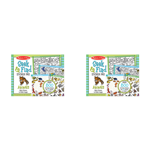 2PK Melissa & Doug Seek & Find Sticker Pad Animals Kids/Childrens Toy 4+