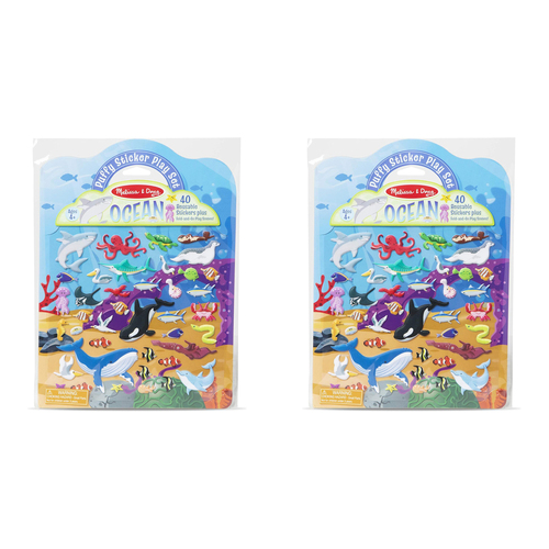 2PK Melissa & Doug Reusable Puffy Sticker Play Set Ocean Kids/Childrens Toy 4+