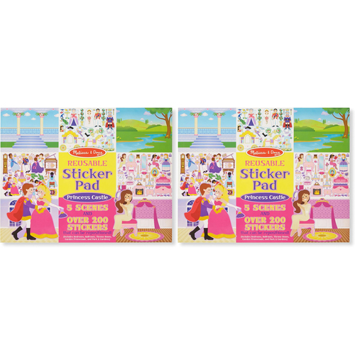 2PK Melissa & Doug Reusable Sticker Pad Princess Castle Kids/Childrens Toy 3y+
