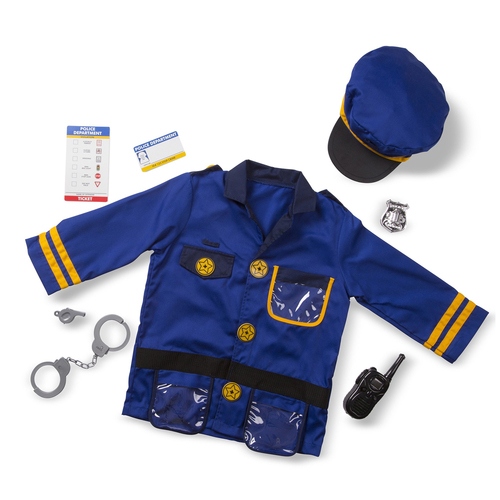 Melissa & Doug Police Officer Kids Role Play Costume Set 3-6y