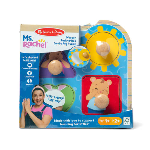 4pc Melissa & Doug Ms. Rachel Jumbo Knob Wooden Puzzle 27cm Kids Toy 2y+