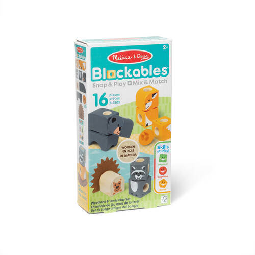 16pc Melissa & Doug Blockables Woodland Creatures Wood Blocks Kids Toy 2y+