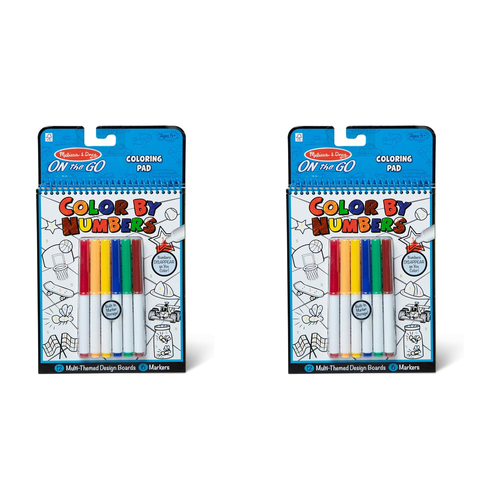 2PK Melissa & Doug On The Go Color by Numbers Book Blue Kids/Childrens Toy 5+