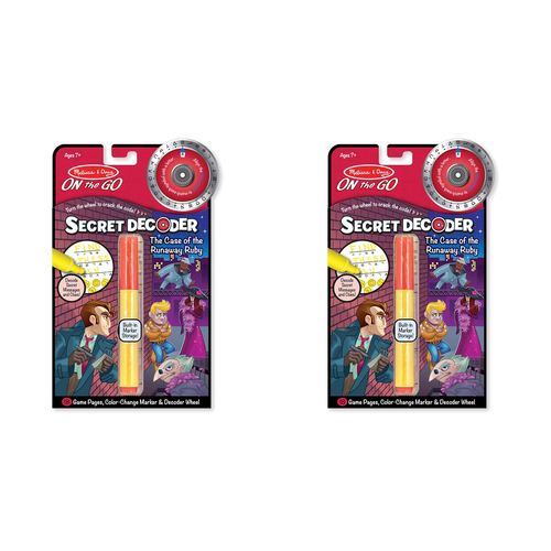 2PK Melissa & Doug On The Go Secret Decoder Runaway Ruby Kids/Childrens Toy 7y+